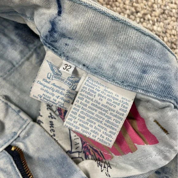 Robin’s Jeans Mens Studded VTG Jeans Blue Size 32x33 - Picture 8 of 8